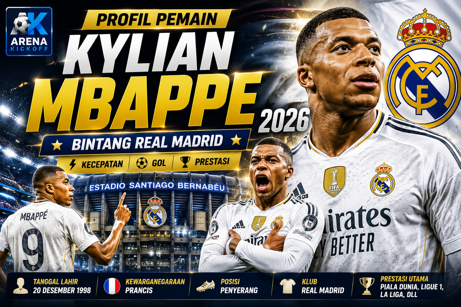 Profil Pemain Kylian Mbappe 2026