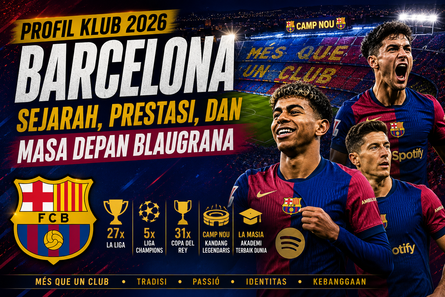 Profil Klub Barcelona 2026 Sejarah Prestasi dan Masa Depan Blaugrana