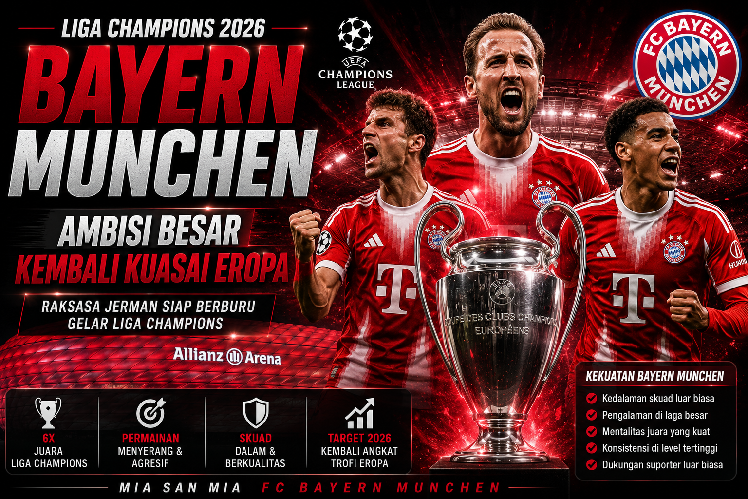 Liga Champions 2026 Bayern Munchen Ambisi Besar Kembali Menguasai Eropa