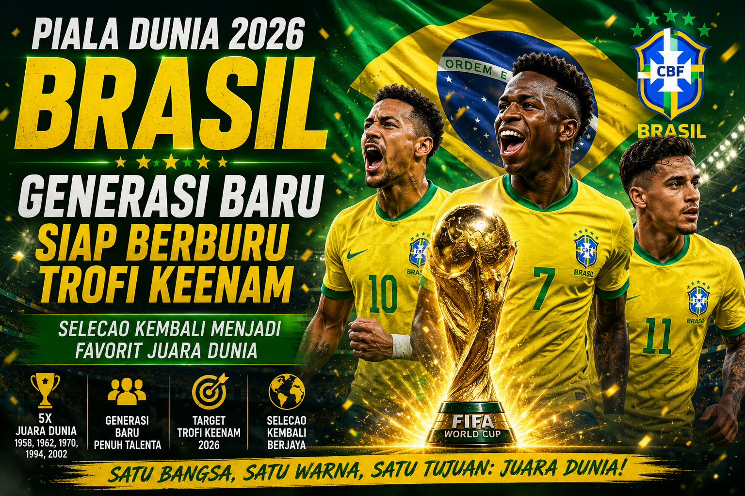Piala Dunia 2026 Brasil Generasi Baru Siap Berburu Trofi Keenam